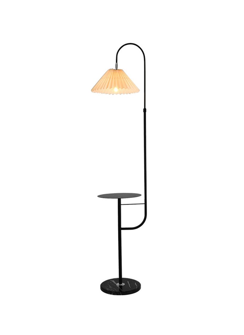 Sharpdo - Vertical LED Table Floor Lamp With Shelf Modern Practical Standing Light With Shelves Height Adjustable Pleated Fabric Lampshade For Living Room Bedroom - Image 1