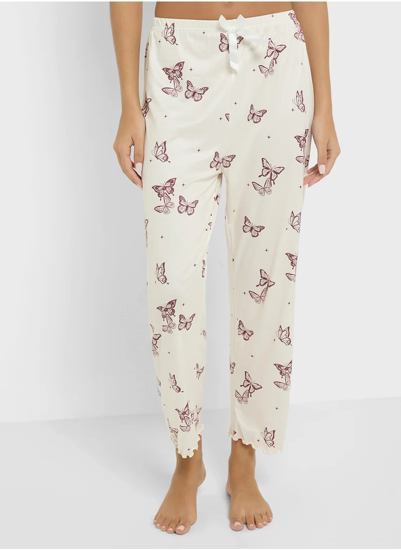 جينجر Butterfly Print Cami Top & Pyjama Set