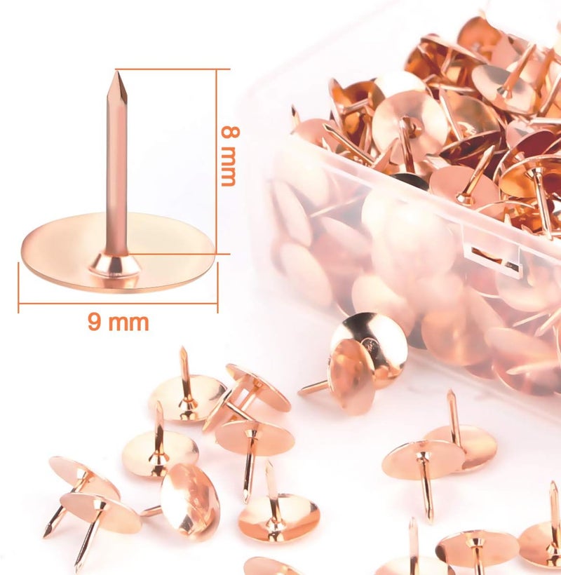 Yalis Thumb Tacks 500-count, 3/8-inch Rosegold Roundness Push Pins Office Tacks for Corkboard (Rose Gold) - Image 2