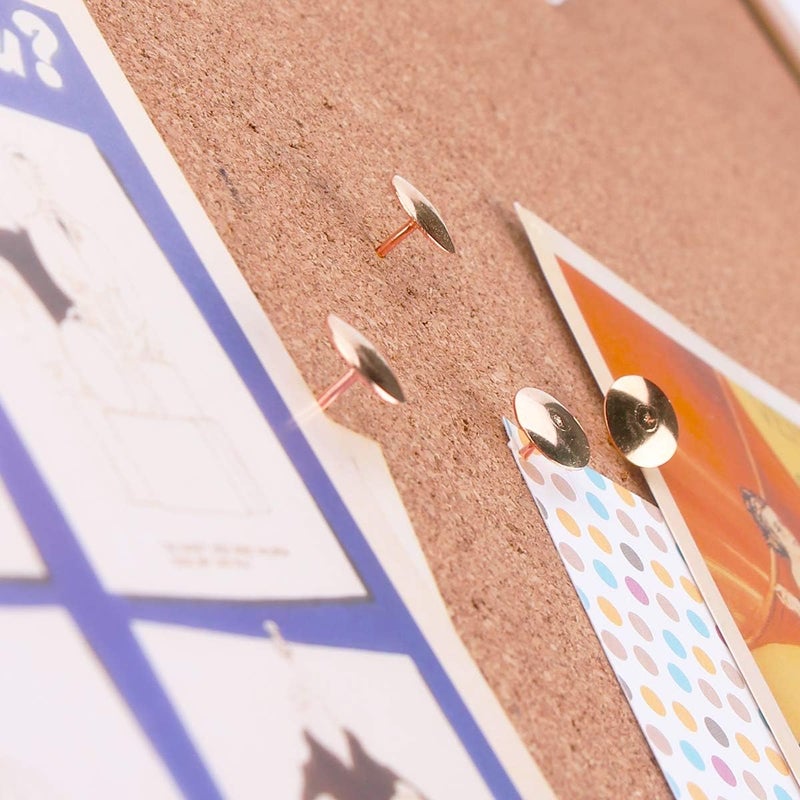 Yalis Thumb Tacks 500-count, 3/8-inch Rosegold Roundness Push Pins Office Tacks for Corkboard (Rose Gold) - Image 4