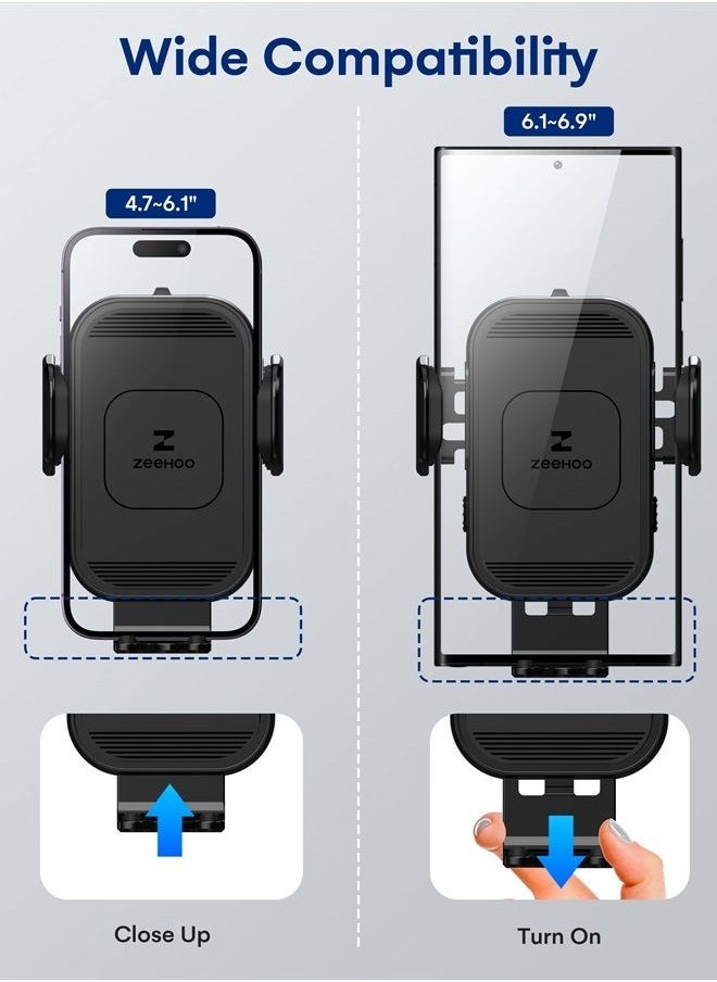 ZEEHOO - [Upgraded Version] ZeeHoo Wireless Car Charger,15W Fast Charging Auto-Clamping Car Mount, Dash, Air Vent Charging Car Phone Holder for iPhone 14 13 12 11, Samsung Galaxy S23+ S22, etc. (Black) - Image 1