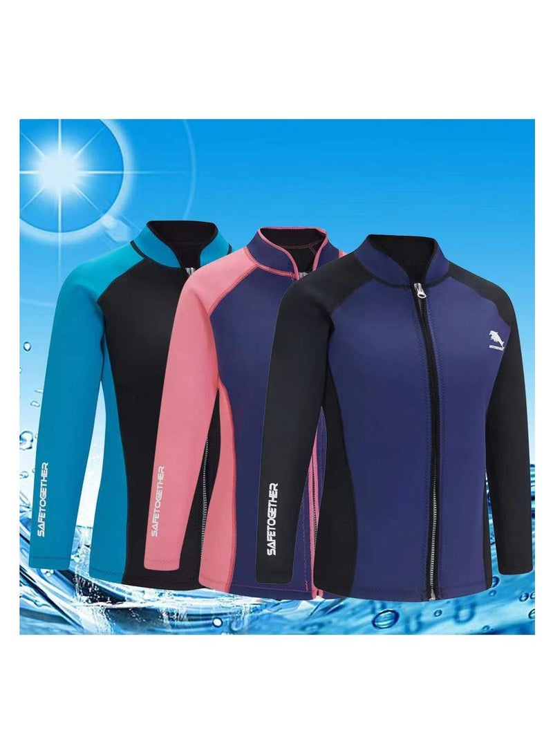 Loquat 2.0MM Wetsuit Split Top Long Sleeve Snorkeling Suit Cold Warm Diving Suit Large Size Surfing Suit  Multicolour - Image 1