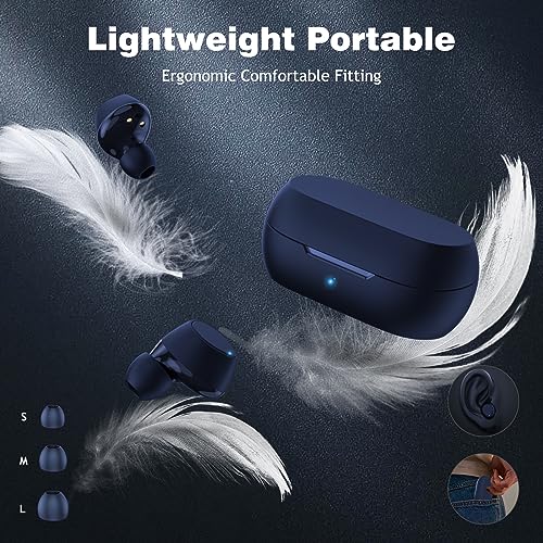 iMangoo 5.2 Bluetooth Headphones for Apple iPhone Air 17 16 16e 15 Pro Max 14 Plus 13, Small Ear Buds True Wireless Earbuds Earphones with Microphone Touch Control for Samsung S24 S23 Pixel 10 Blue - Image 4