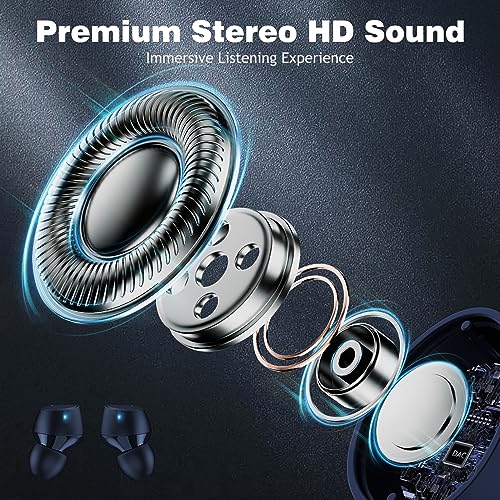 iMangoo 5.2 Bluetooth Headphones for Apple iPhone Air 17 16 16e 15 Pro Max 14 Plus 13, Small Ear Buds True Wireless Earbuds Earphones with Microphone Touch Control for Samsung S24 S23 Pixel 10 Blue - Image 5