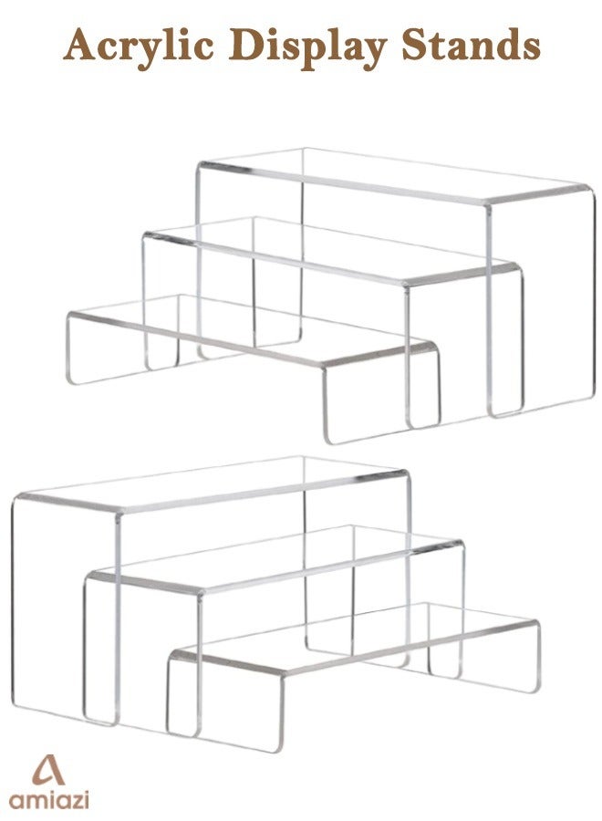 AMIAZI™ 6 pcs Clear Acrylic Showcase Display Risers Dessert and Cupcake Stand Risers for party event shoe Riser Display Organizer Cosmetics Display Riser