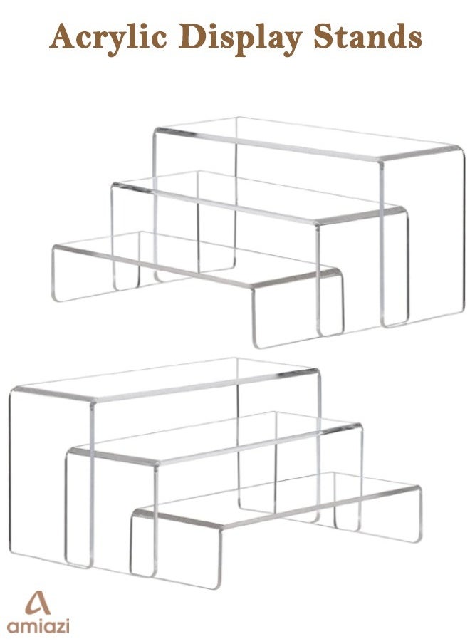 amiazi - AMIAZI™ 6 pcs Clear Acrylic Showcase Display Risers Dessert and Cupcake Stand Risers for party event shoe Riser Display Organizer Cosmetics Display Riser - Image 1