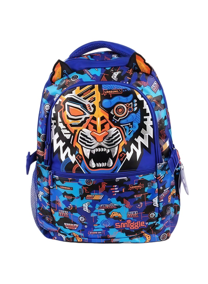 Smiggle Cartoon Printed Boys and Girls Backpack Primary and Secondary School Students Backpack Outdoor Leisure Backpack 42*30cm