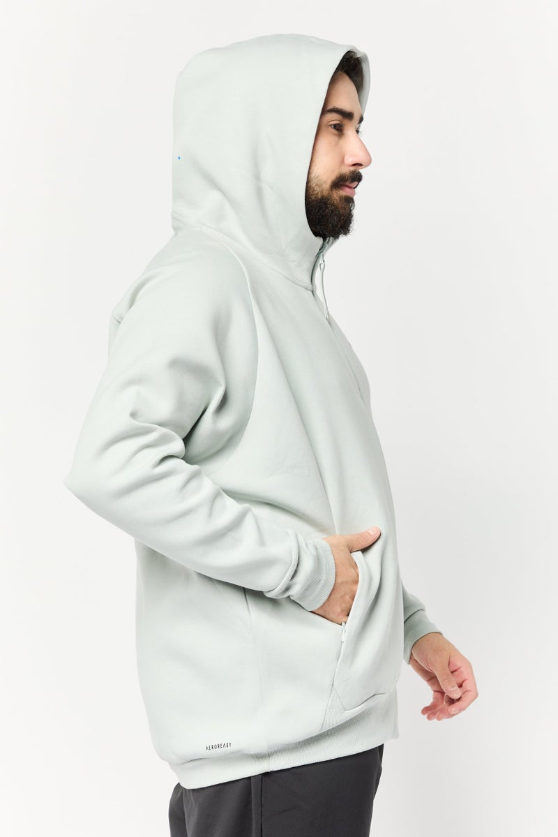 Adidas Men Sportswear Fit Long Sleeve Outdoor Hooded Sweatshirt, Sage  - Image 3