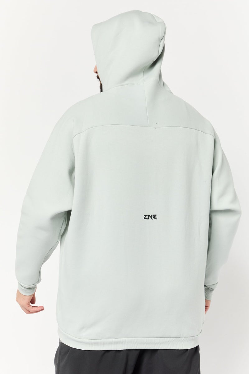 Adidas Men Sportswear Fit Long Sleeve Outdoor Hooded Sweatshirt, Sage  - Image 4