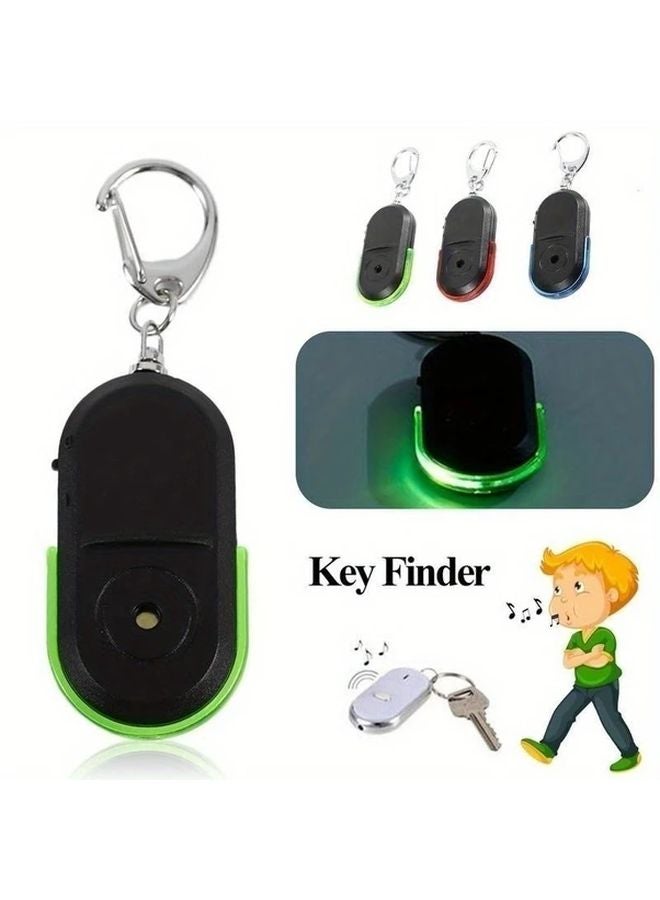 Green Key Finder With LED Light And Whistle Alarm Durable PC Material Battery Powered - Image 4