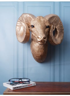 THE WHITE INK DECOR THE WHITE INK DECOR GoldToned Sheep Wall Sculpture Elegant Home and Hotel Wall Decor Gift for Living Room and Bedroom  - Image 1