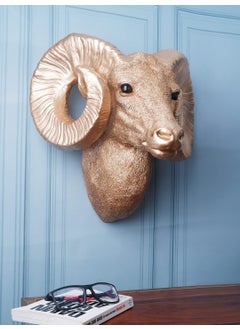 THE WHITE INK DECOR THE WHITE INK DECOR GoldToned Sheep Wall Sculpture Elegant Home and Hotel Wall Decor Gift for Living Room and Bedroom  - Image 2