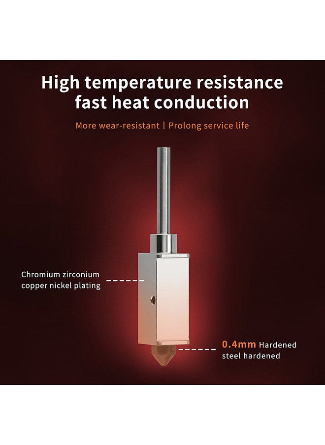 Generic Upgraded Hotend Kit with Plated Copper Heater Block Heatbreak High Temperature 300℃ with 2 Extra Nozzle and 1pc Silicone Cover Compatible with Bambu Lab X1 Carbom Combo P1P 3D Printer  - Image 5