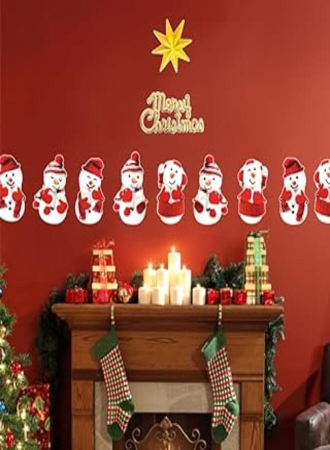 Decorative christmas sticker - Snowman dressed for Christma (100x70cm) 