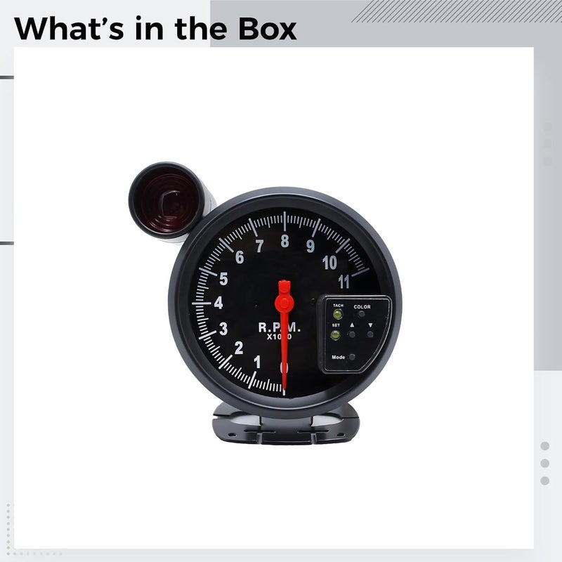 Fault optimized construction Car Tachometer 5 in (12.55 Cm) 7-Color Led Backlit Shift Light 12V Vehicles Easy Install Aluminum Housing Elegant upgraded practical design Sufficient order stock Flexible usage build Globally spread simple design Diverse purchase options Stable local goods source Polished safe edge Global trendy simple build Gulf market standard build Easy handling optimized design Standard fit Wear resistant Reliable durability Integrated local logistics KSA market compliant quality Updated modern design Stain resistant Simple multi-feature practical build Gulf approved global quality Easy hand assemble compatible Gulf market trial optimized design Budget friendly trendy design Market mainstream color picks Wide range usage design - Image 2