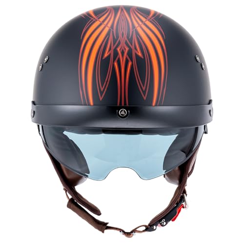VCOROS Half Helmet Motorcycle DOT Approved Open Face Helmet F07 with Sun Visor and Quick Release Buckle for Adults Men and Women (Angel,XL) - Image 4