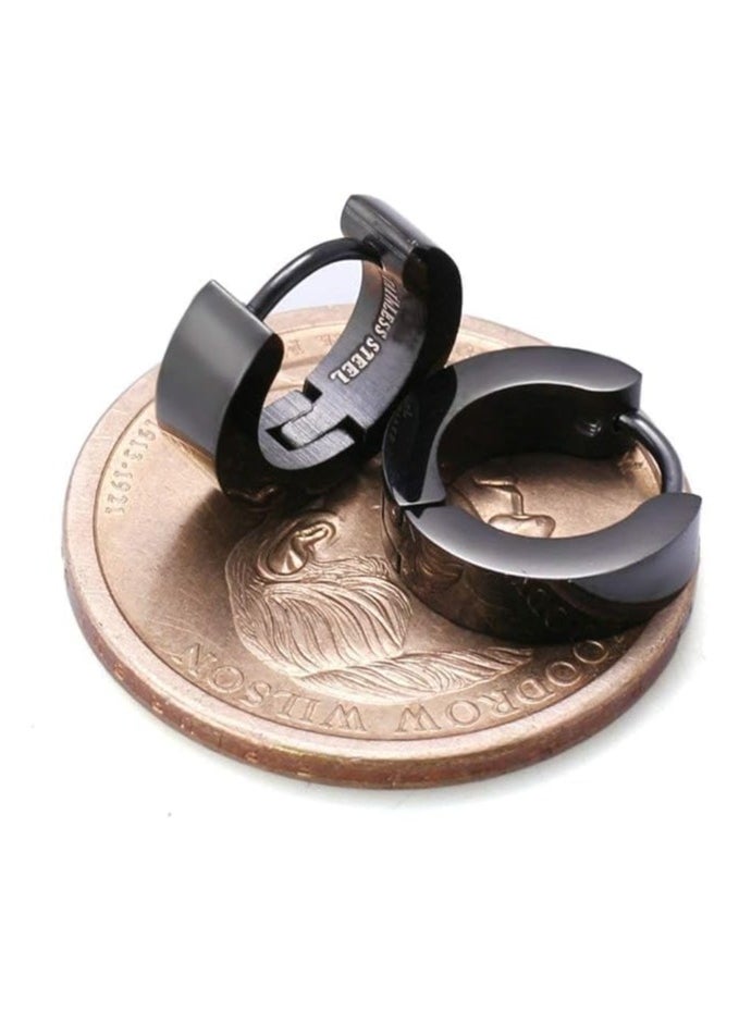 Fayrouz Jewellery Fayrouz Jewelry Small Stainless Steel Hoop Earrings, Huggie Earrings for Men and Women, Earrings for Men and Women  - Image 3