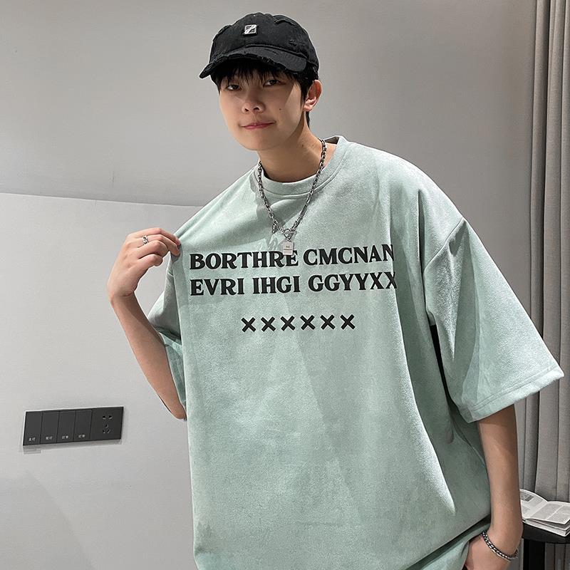 2023 Summer new loose suede printed short-sleeved T-shirt summer T-shirt T10 - Image 2