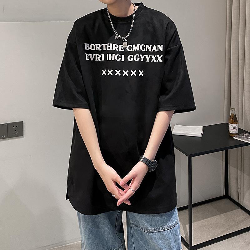 2023 Summer new loose suede printed short-sleeved T-shirt summer T-shirt T10 - Image 4