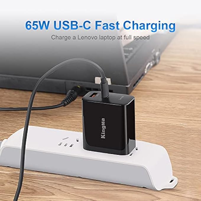 KingMa LAPTOP CHARGER 65W PD WALL GAN CHARGER WITH 1.5M FAST CHARGING CABLE FOR LENOVO T420 E40 SL410K E420 R400 R61 X60S X60T X61S X61T X200 X201I X220 X230 - Image 2