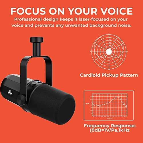 Audio Array AM-C11 XLR/USB Dynamic Podcast Microphone | Built-in Monitoring | One Touch Mute and Volume Control | Premium Metal Build | 2M XLR & USB Cable | Streaming, Gaming, Podcasting, Singing - Image 5