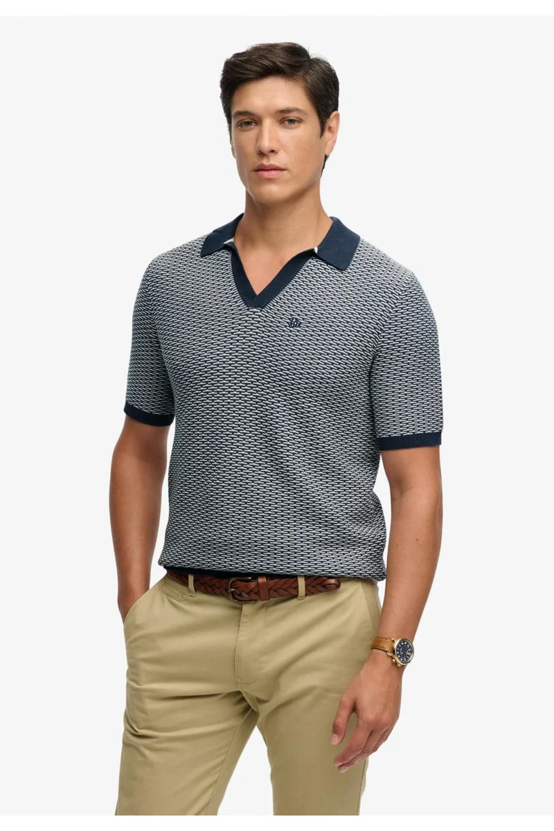 سوبر دراي Johnny Collar Knitted Polo Shirt