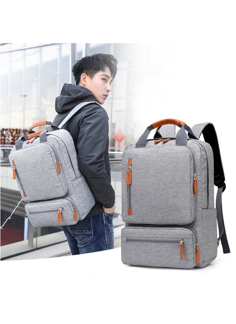 Arabest Large Travel Laptop Backpack for Men Women, Expandable Waterproof Carry On Backpack Airline Approved with USB Charging Port & Wet Pocket, 15.6" Business Work Backpack Rucksack Casual Daypack Grey  - Image 2