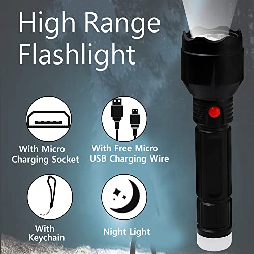 Care4 Care 4 HI Voltage Bright LED Flashlight Torch for Outdoor/Home/Travel Torch (Black : Re chargea ble) - Image 5