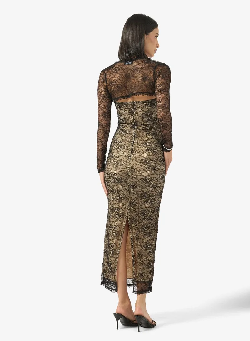 Ginger Sweetheart Neckline Lace Bodycon Dress