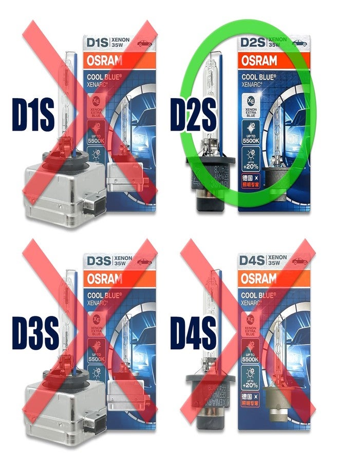 OSRAM Xenarc D2S Cool Blue HID Xenon Headlight Bulbs 66240CB 85V 35W 5500K Made in Germany | Pack of 2 - Image 2