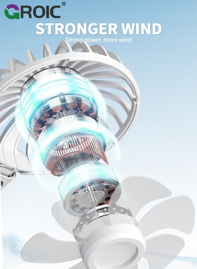 GROIC مروحة USB، مروحة محمولة صغيرة للدوران 360°، مروحة شخصية صغيرة للمنزل والمكتب، مروحة مكتبية متوافقة مع جميع مخرجات USB مثل اللابتوب/الباور بانك/المقبس، مروحة جيب للسفر والتنقل (مع مفتاح) - Image 4