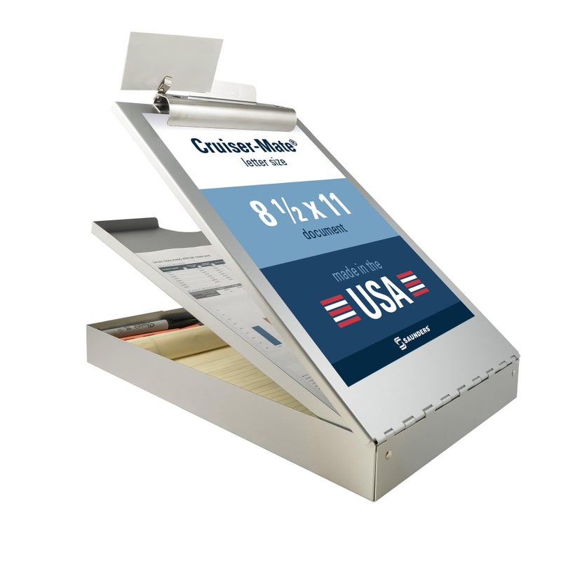 Saunders Metal Clipboard with Storage, Letter Size Heavy Duty Contractor Grade Clipboard, Dual Storage Form Holder with High Capacity Clip Made in USA - Image 1