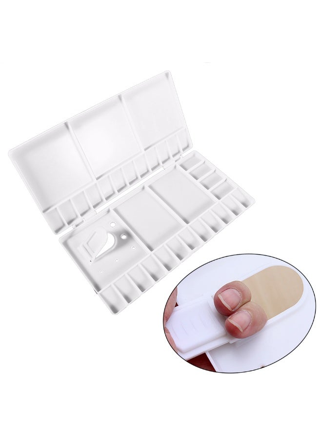 لوحة ألوان مائية قابلة للطي 33 حجرة صينية طلاء مع فتحة للإبهام وحامل فرشاة - Image 2