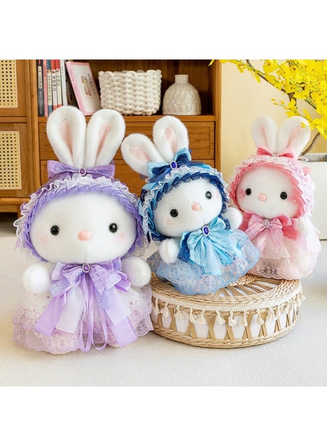 Internet Popular Cute Lisa Rabbit Plush Toy Rabbit Doll Doll Grab Doll Girl Children's Holiday Gift Batch-Specifications:Blue-Color:25cm