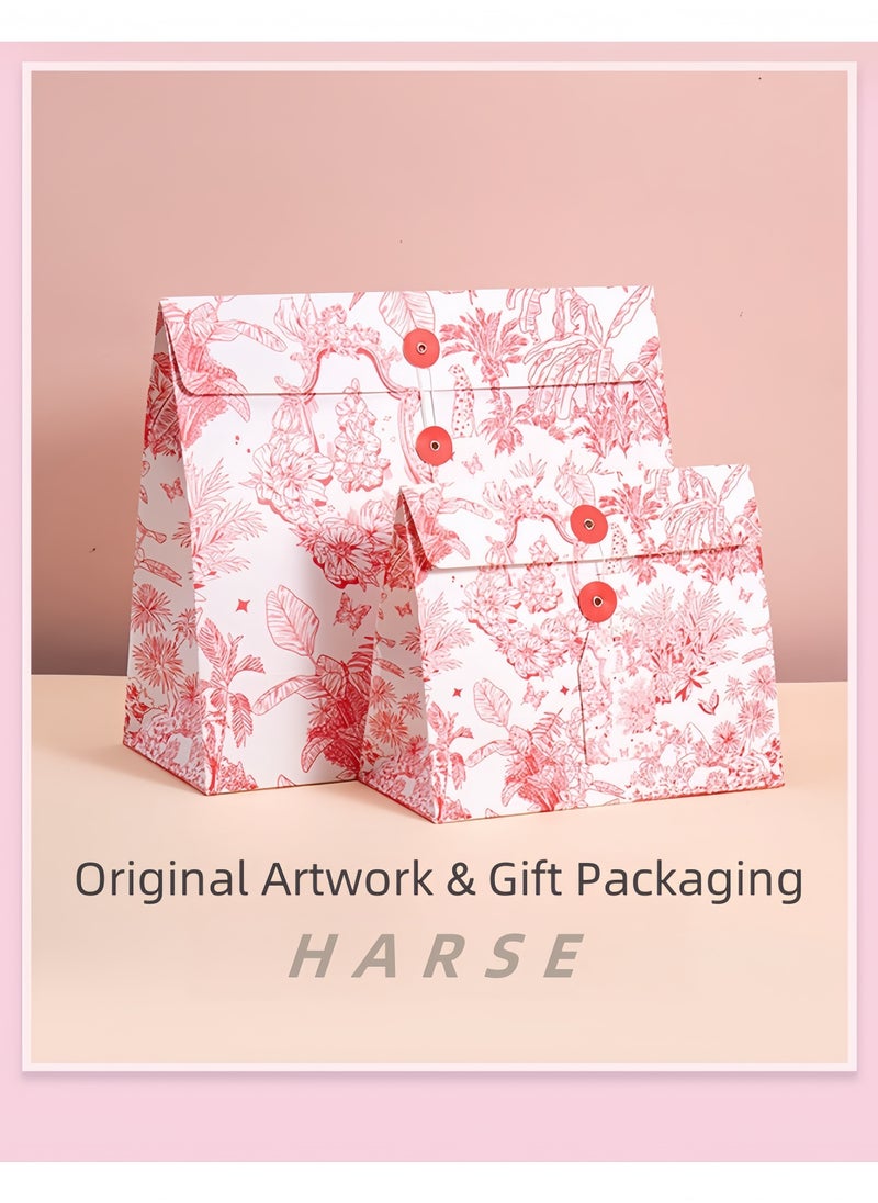 Harse Pink Porcelain-Inspired Gift Bag, Chinese Style Birthday Bag, Creative Holiday Packaging, Sealable Festival Gift Bag  - Image 1