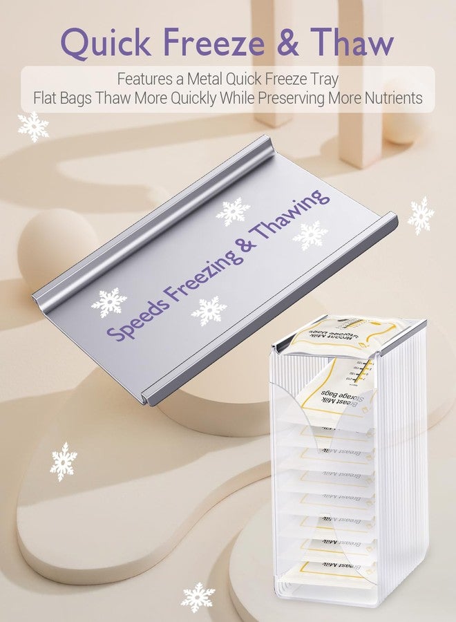 E1vee1 Freeze Organizer and Tower for Breastmilk Storage Bags, First-in First-Out Container Storing System with Quick-Freeze Tray to Freezing Breastmilk, Reusable and Breastfeeding Essentials - Image 3