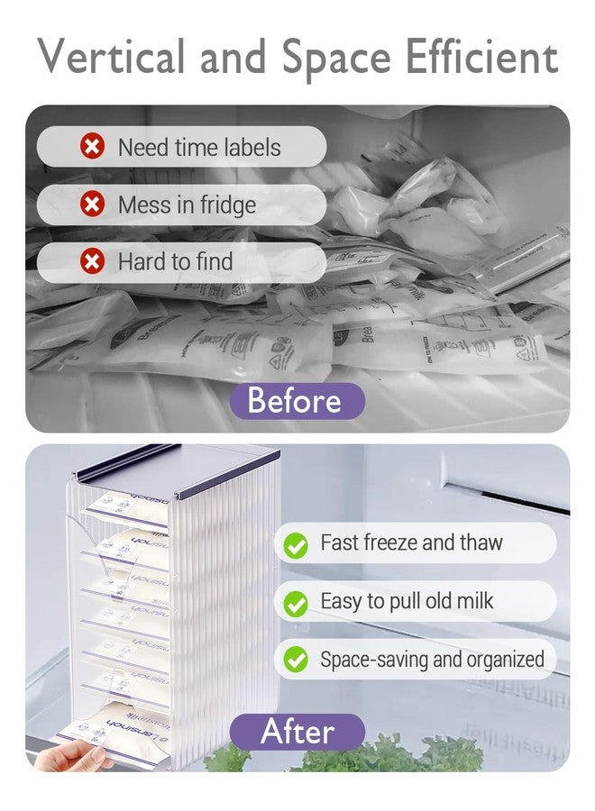 E1vee1 Freeze Organizer and Tower for Breastmilk Storage Bags, First-in First-Out Container Storing System with Quick-Freeze Tray to Freezing Breastmilk, Reusable and Breastfeeding Essentials - Image 4