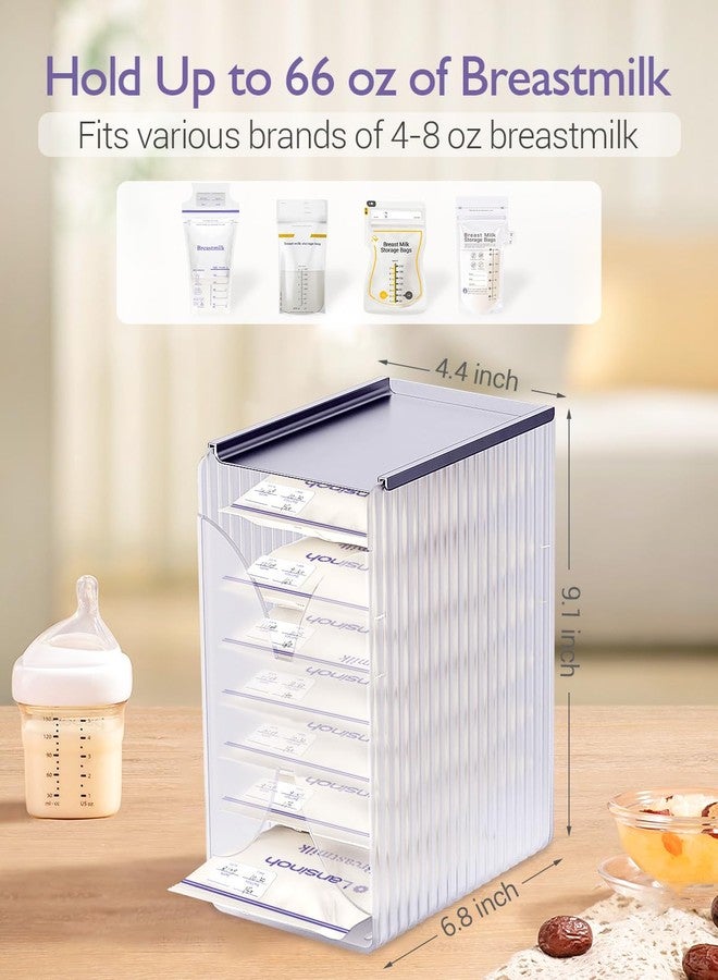 E1vee1 Freeze Organizer and Tower for Breastmilk Storage Bags, First-in First-Out Container Storing System with Quick-Freeze Tray to Freezing Breastmilk, Reusable and Breastfeeding Essentials - Image 5