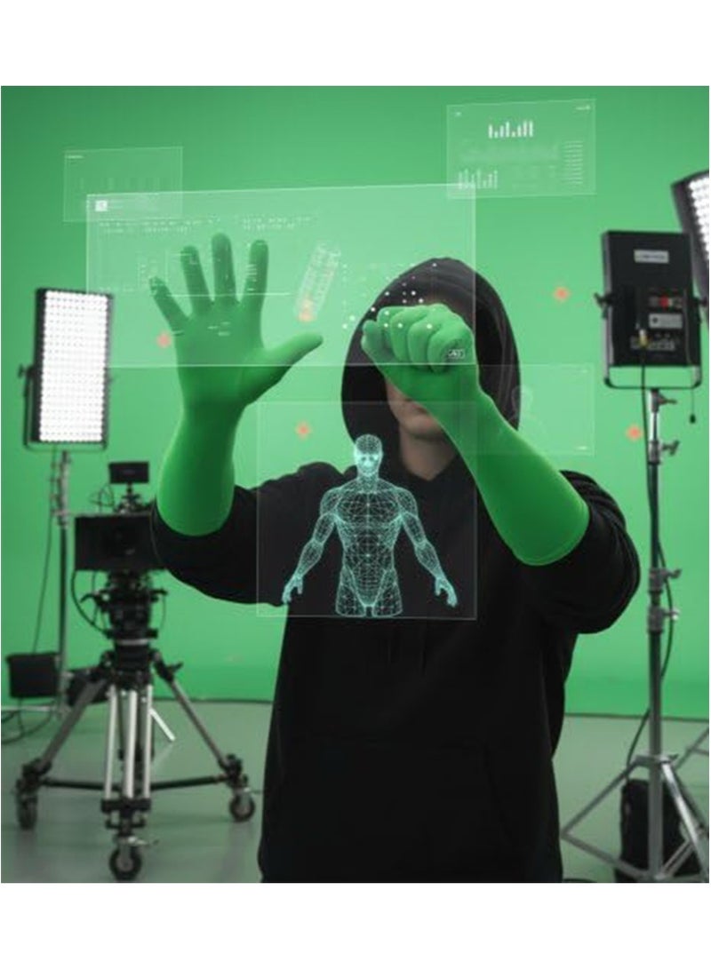 أبوستيم قفازات الشاشة الخضراء، قفازات إزالة الخلفية ذات التأثيرات غير المرئية، مناسبة للتصوير الفوتوغرافي بالشاشة الخضراء، والصور، ومقاطع الفيديو - Image 3