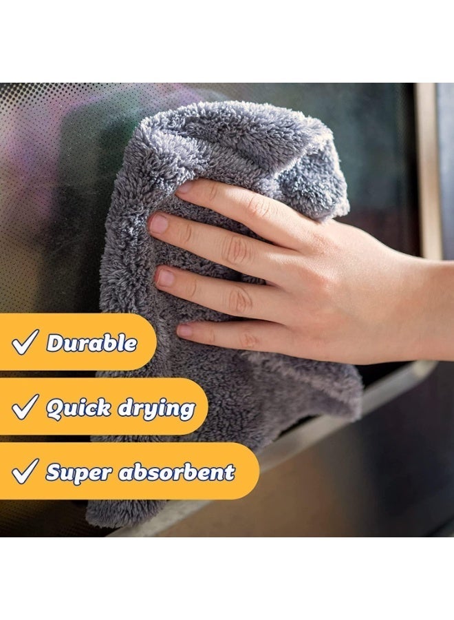 Scrub Daddy Microfiber Cleaning Cloths 2 Pack, Ultra Soft Plush Microfiber Towels for Cleaning, Dusting and Drying, Reusable Kitchen Cleaning Cloth, Streak Free Household Cleaning Cloth Set - Image 5