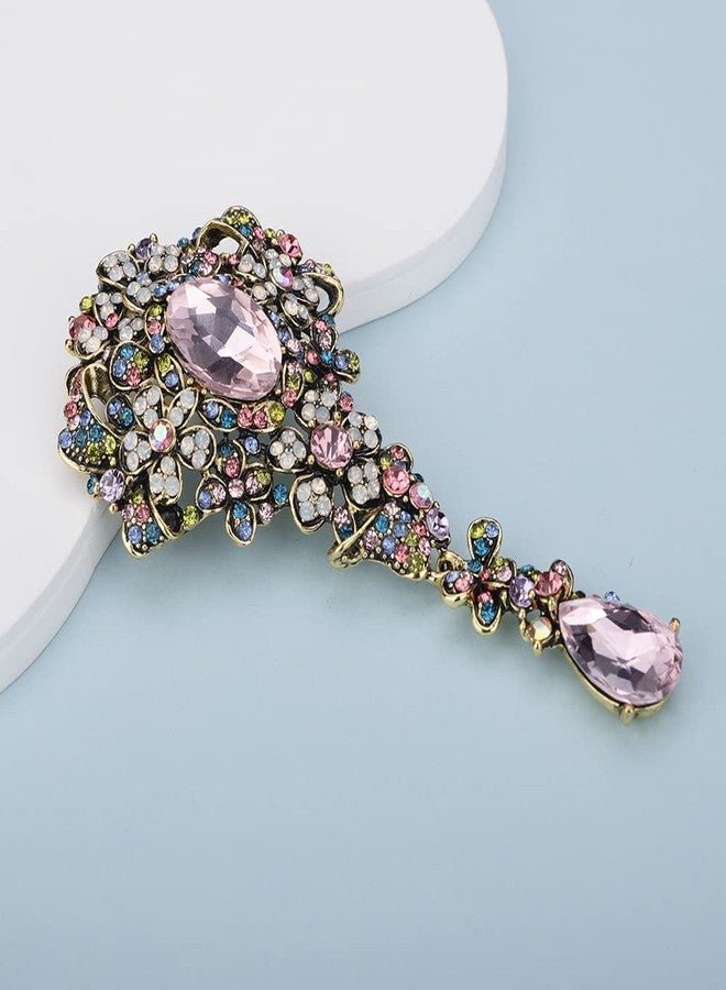 Rumtock Bouquet Rainbow Rhinestones Crystal Long Brooch for Women Statement Brooch Pin for Special Event Prom Party - Image 4