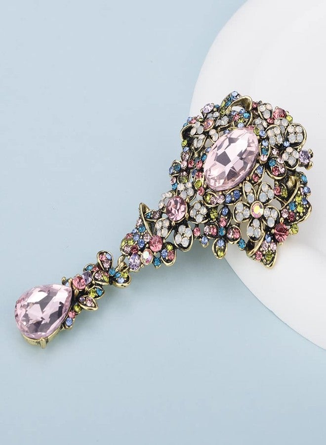 Rumtock Bouquet Rainbow Rhinestones Crystal Long Brooch for Women Statement Brooch Pin for Special Event Prom Party - Image 5