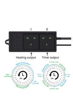 Digital Dimming Thermostat, Reptile Thermostat Controlled Outlet, PID Thermostat Plug, for Heat Lamp Terrarium, Aquarium with Waterproof Sensor Probe - pzsku/Z9AFAF389CD7BDFF3A8FDZ/45/_/1688699563/56448689-3792-4df4-892e-1679aa05d4bc