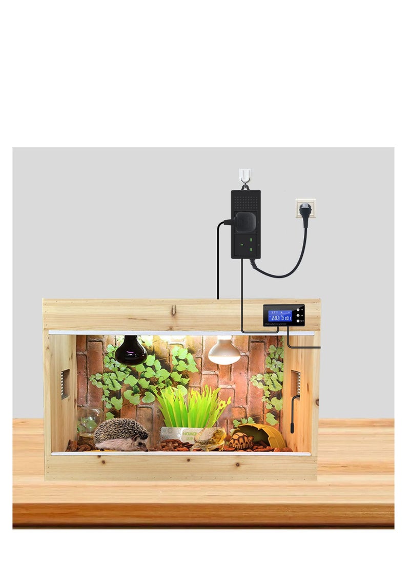 Excefore - Digital Dimming Thermostat, Reptile Thermostat Controlled Outlet, PID Thermostat Plug, for Heat Lamp Terrarium, Aquarium with Waterproof Sensor Probe - Image 1