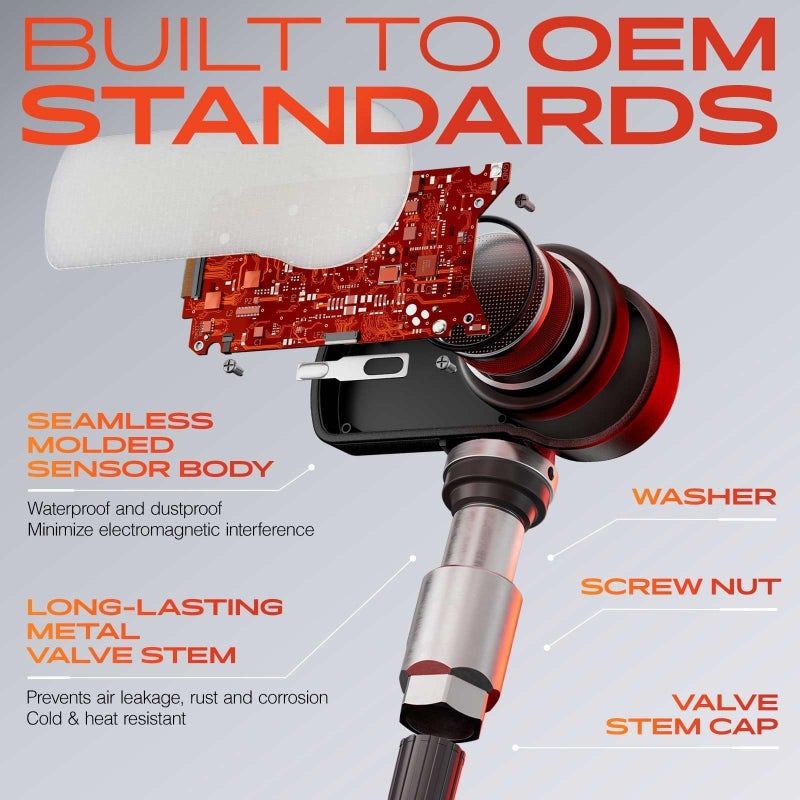A-Premium 4PCS Pre-Programmed TPMS Sensor Tire Pressure Monitoring Sensor - Compatible with Chevy, GMC, Cadillac & Buick - Camaro, Cruze, Malibu, Silverado, Sierra, Terrain, Yukon, Lacrosse - 433MHz - Image 3