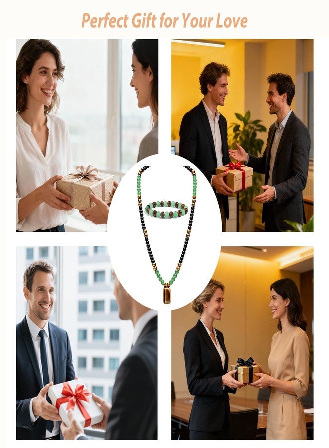 Frodete Crystal Money Attraction Bracelets Wealth for Women Green Jade Beaded Good Luck Bracelet Tiger Eye Trendy Birthday Jewelry Gifts for Friends - Image 5