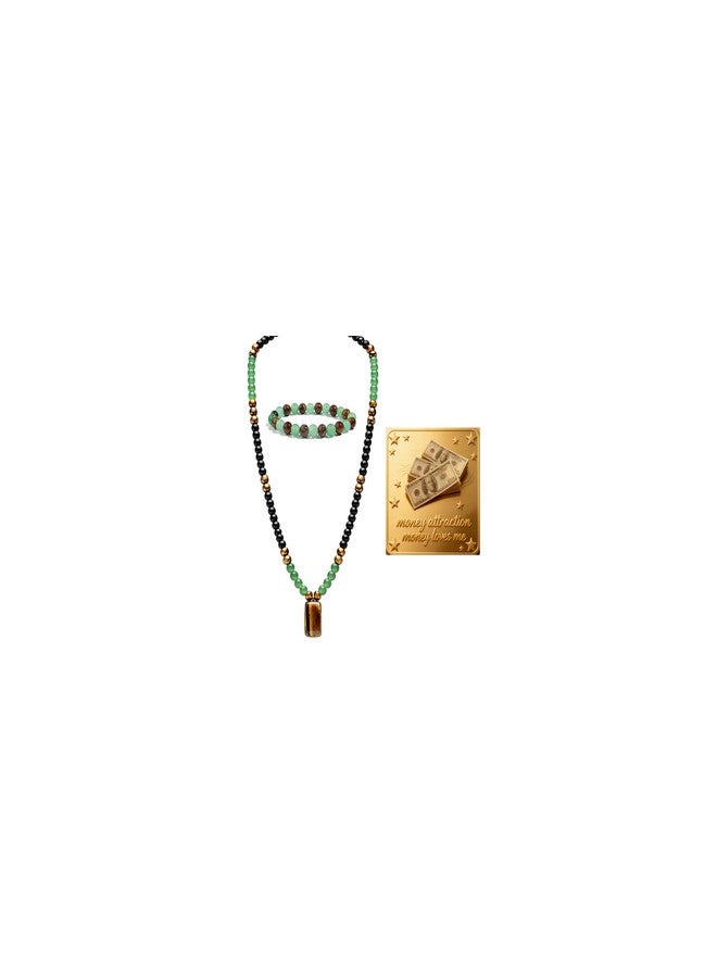 Frodete Crystal Money Attraction Bracelets Wealth for Women Green Jade Beaded Good Luck Bracelet Tiger Eye Trendy Birthday Jewelry Gifts for Friends - Image 1
