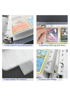 Gerenic 900 Pockets Card Binder Album for Pokemon TCG Baseball Football Game Sport Trading Card Sleeve Holder Storage 50 Removable Sheet  - Image 5