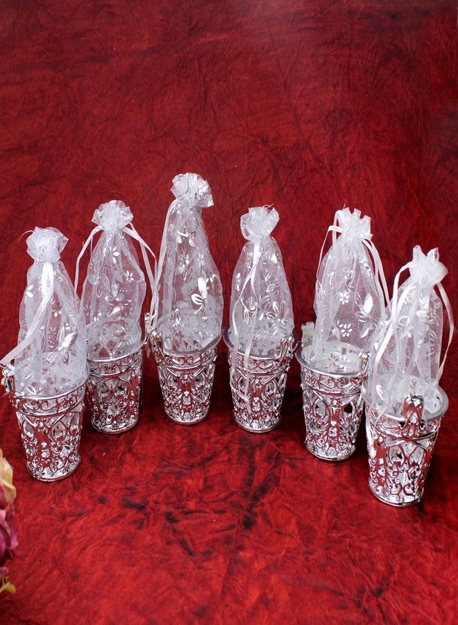 RAAYA Small Net Potly Basket Dry Fruits Return Gift Small Potli For Wedding (set of 6) - Image 1