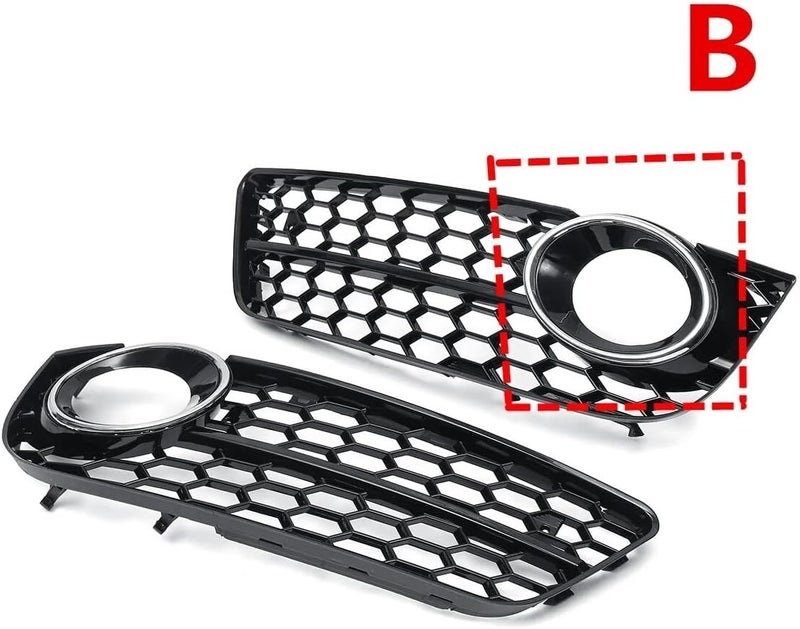 QASULER Car Front Bumper Fog Light Grille for A5 Models - Image 2